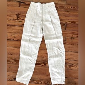 MNG BASICS Women’s Linen Trousers Pants Stone 2